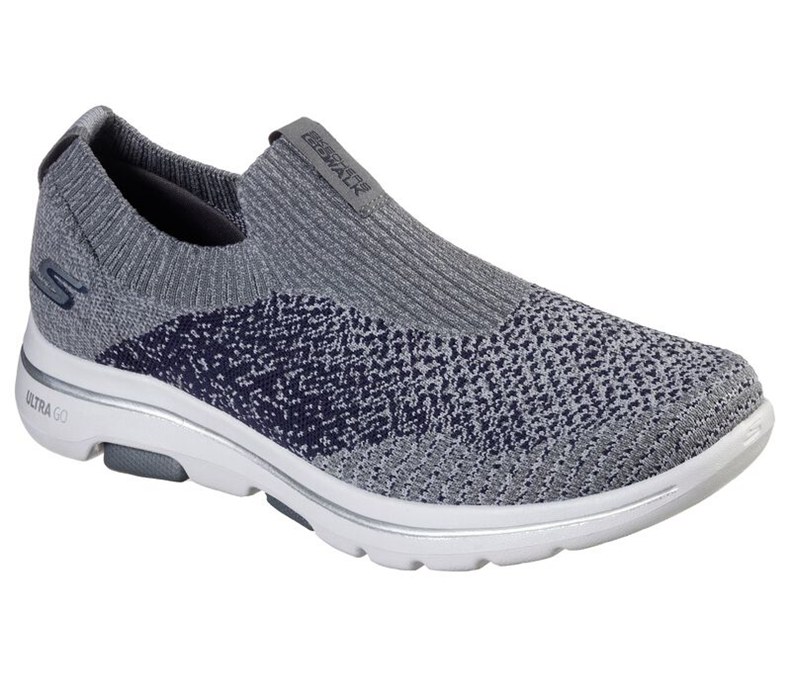 Skechers Gowalk 5 - Merritt - Mens Slip On Shoes Grey/Navy [AU-QK4217]